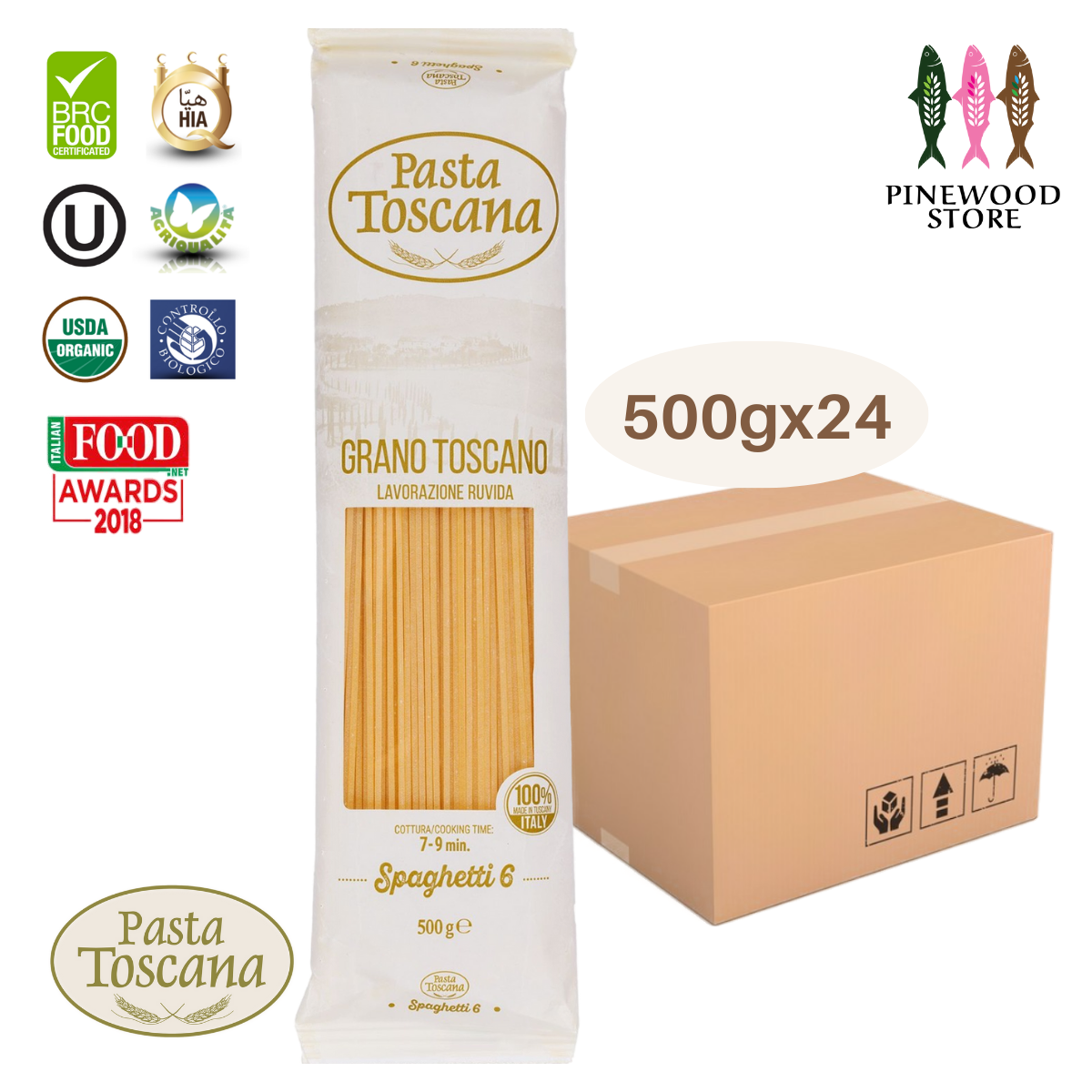 Pasta Toscana - Premium Classic Pasta-Spaghetti #6-Case (500G X 24)