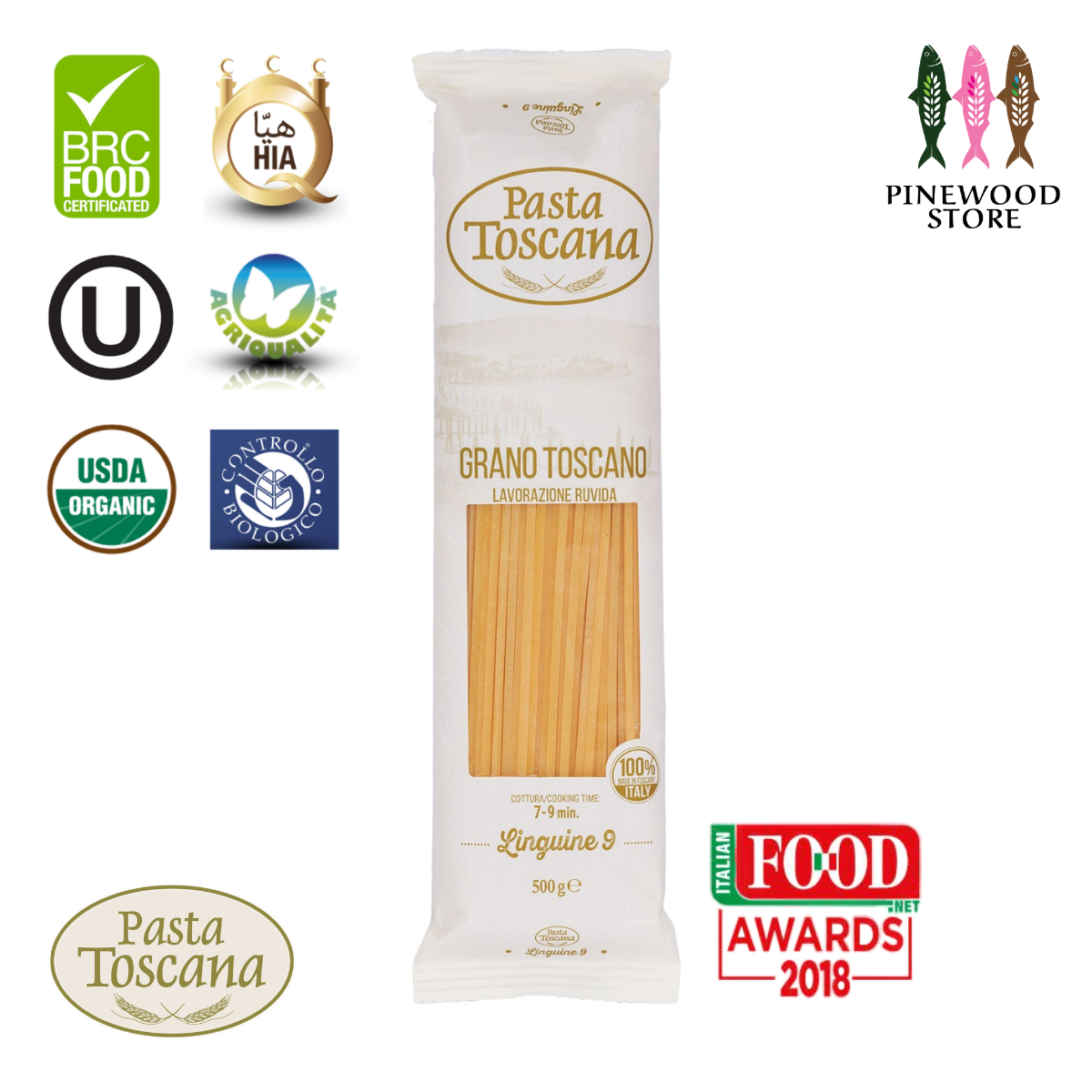 Pasta Toscana - Premium Classic Pasta-Linguine #9-Case (500G X 24)