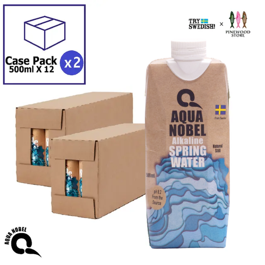 包裝水/紙包水/盒裝水 Water-in-box Aqua Nobel - Swedish Natural Alkaline Spring Water 500ml Case set 500ml x 24