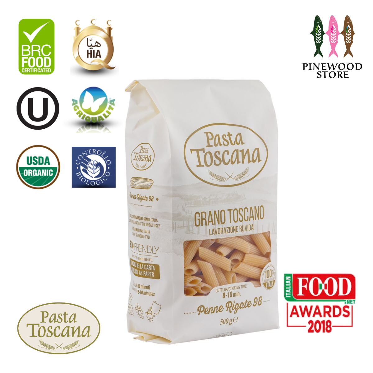 Pasta Toscana Premium Classic Pasta-Penne Rigate #98