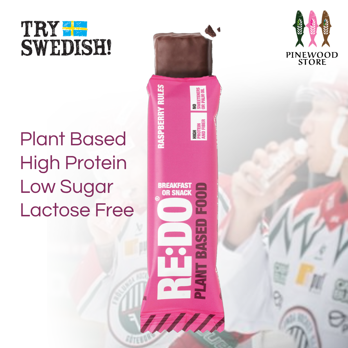 RE:DO - Plant Based Protein Bar-Chocolate and Raspberry Flavour 60g x 18pcs